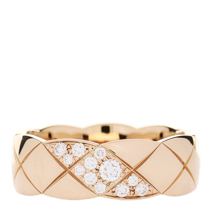 Chanel 18K Beige Gold Diamond Small Coco Crush Ring 56 7.75 1 of 7