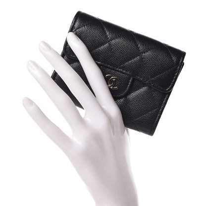 Chanel Caviar Quilted Flap Card Holder Wallet Navy 2 of 9