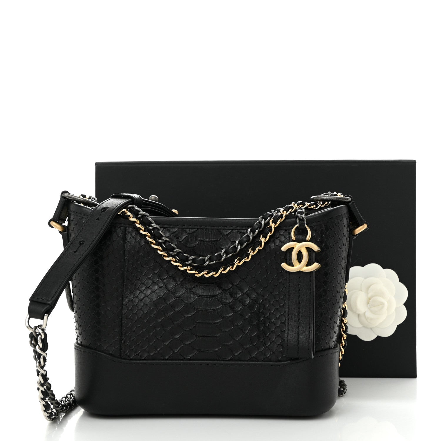 Chanel Snakeskin Small Gabrielle Hobo Black 11 of 11