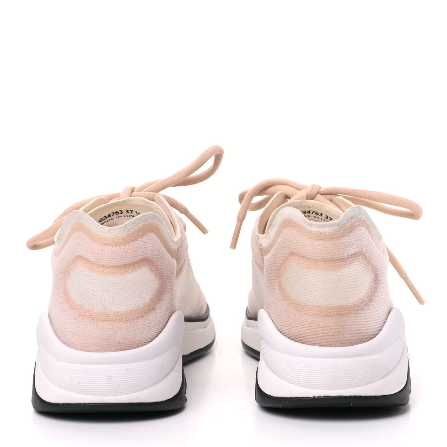Chanel Lycra Fabric CC Sneakers 37.5 White Beige 5 of 10