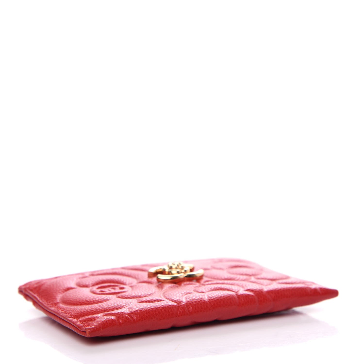 Chanel Caviar Camellia Embossed Card Holder Red 4 of 9