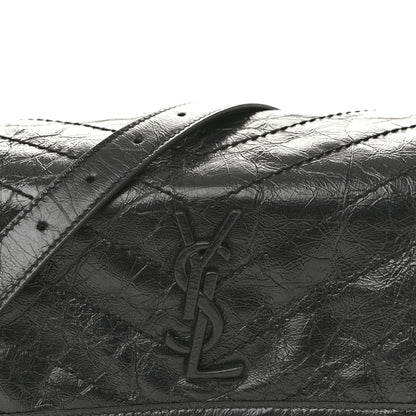 Saint Laurent Crinkled Calfskin Matelasse Monogram Niki Body Bag Black 8 of 12