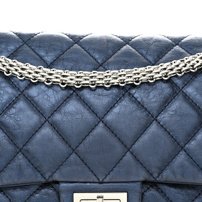 Chanel Metallic Aged Calfskin Quilted 2.55 Reissue 228 Flap Blue 8 of 13