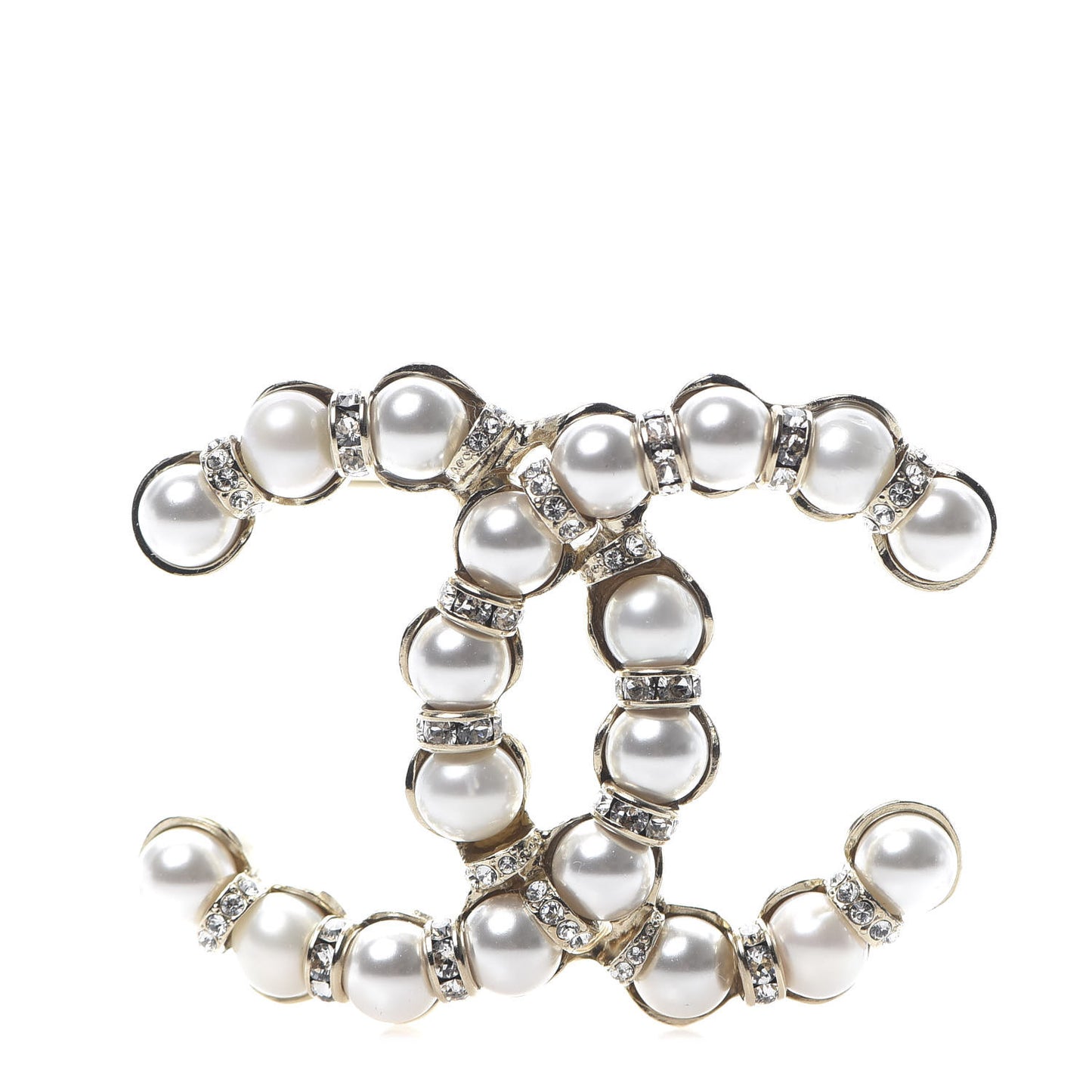 Pearl Crystal Nefertiti CC Brooch Gold