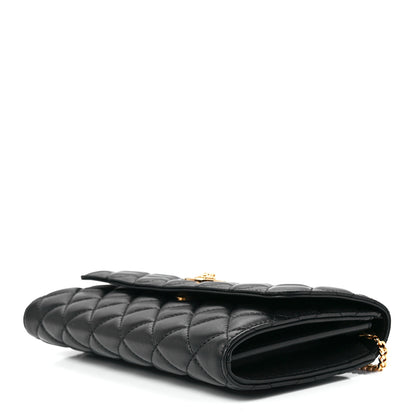 Versace Lambskin Quilted Medusa Wallet On Chain Crossbody Black 9 of 11