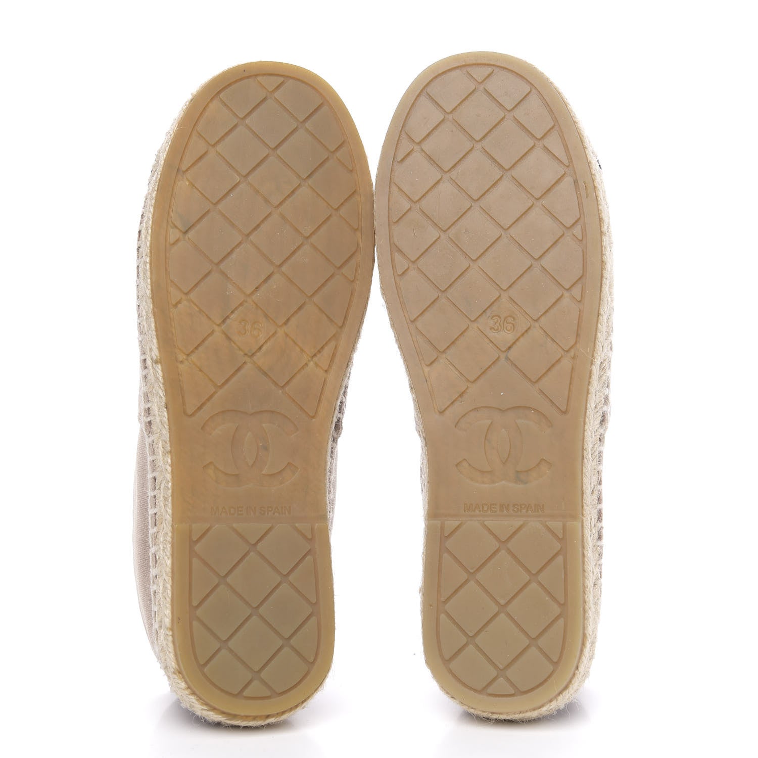 Chanel Velvet Logo Espadrilles 36 Beige Black 5 of 8