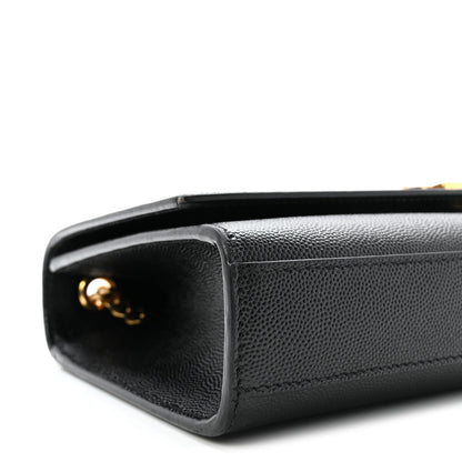 Saint Laurent Grain De Poudre Medium Classic Monogram Kate Satchel Black 8 of 9