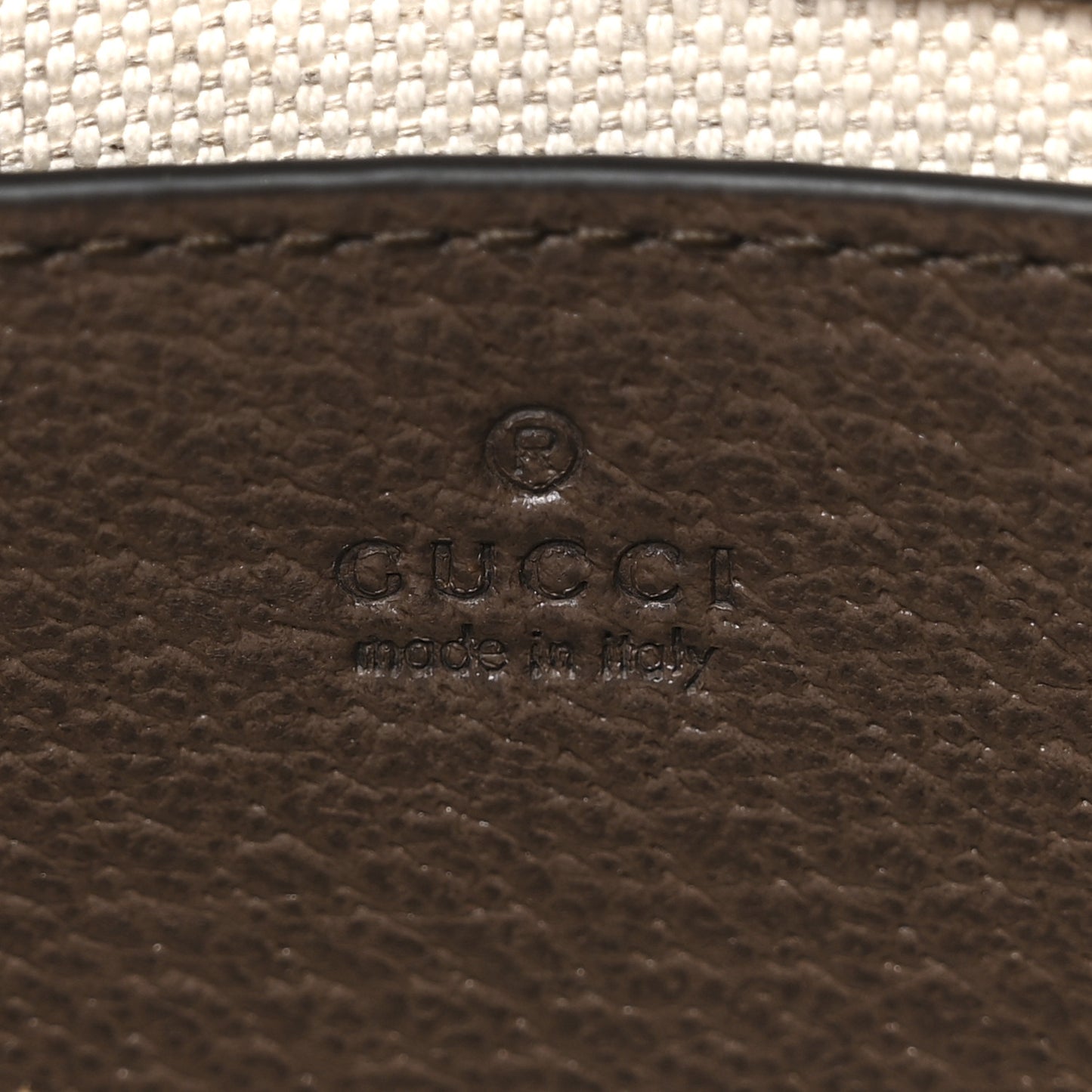 GG Supreme Monogram Textured Dollar Calfskin Mini Ophidia Chain Bag Beige Ebony