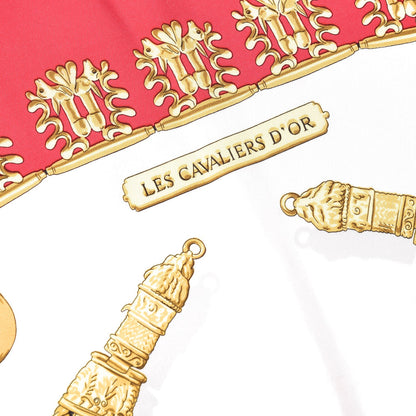 Hermes Silk Mousseline Les Cavaliers D'Or Scarf 90 6 of 6