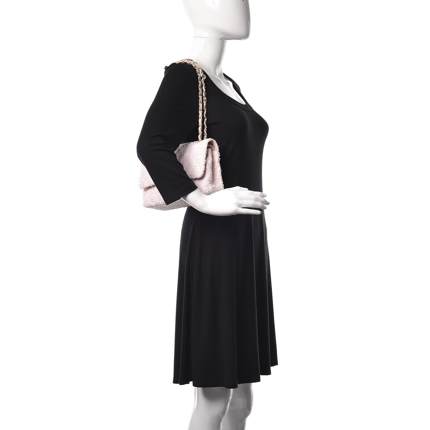 Chanel Tweed Medium Double Flap Pink 2 of 20