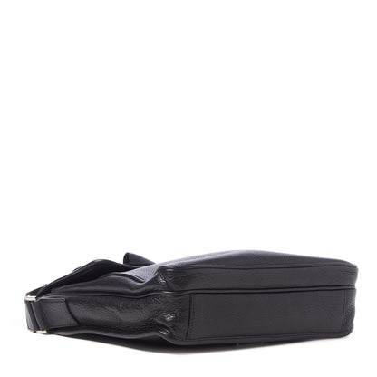 Prada Vitello Daino Flat Flap Messenger Bag Black 3 of 10