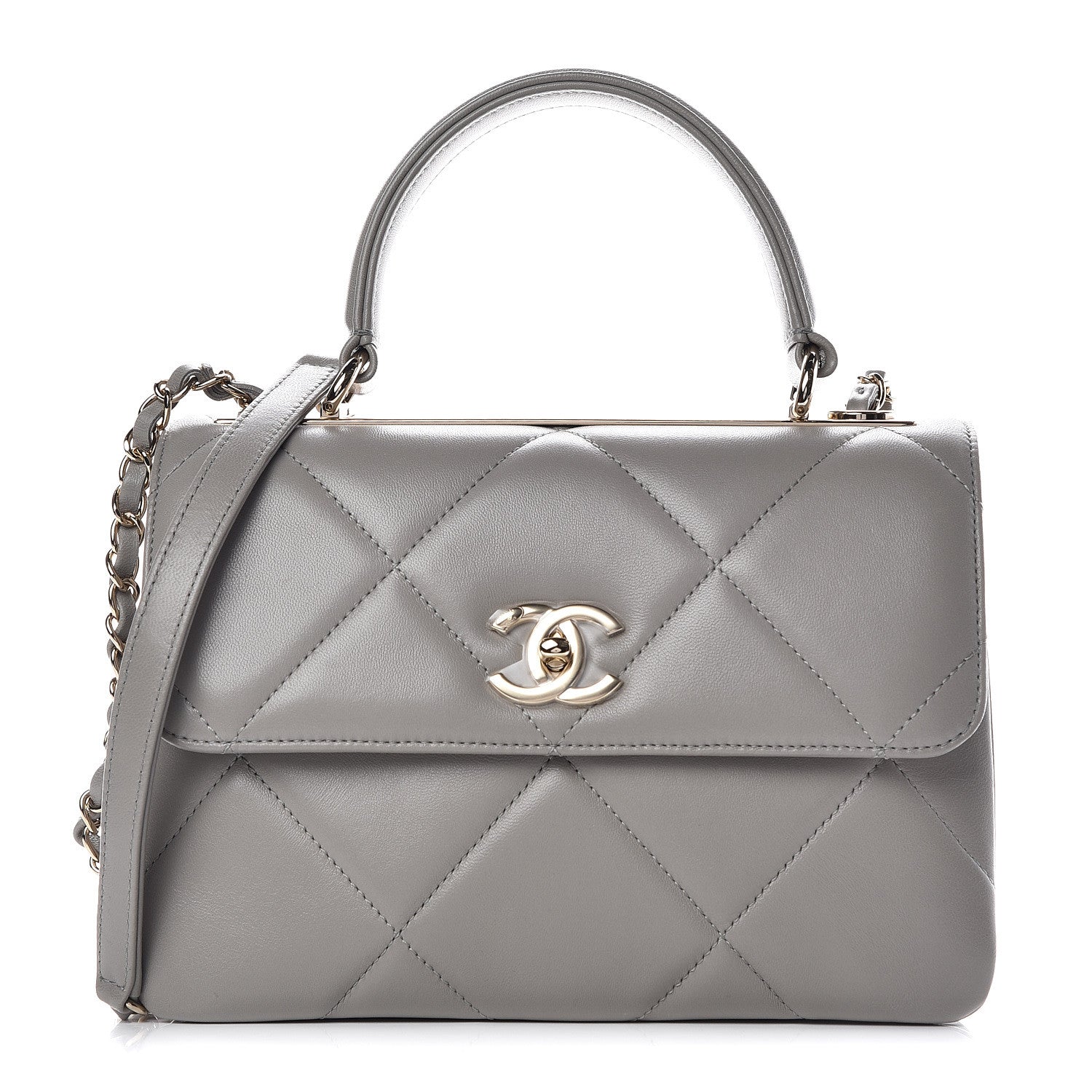 Chanel Lambskin Quilted Small Trendy CC Top Handle Flap Grey 1 of 8