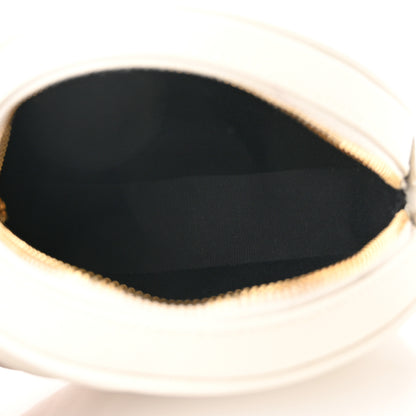 Saint Laurent Grain De Poudre Matelasse Chevron Quilted Round Vinyle Camera Bag Crema Soft 5 of 10