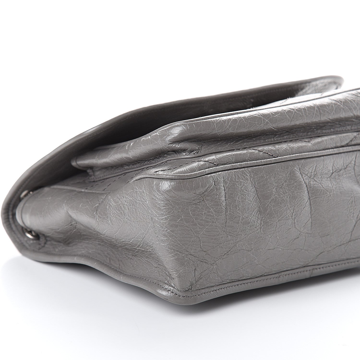 Saint Laurent Crinkled Calfskin Matelasse Monogram Medium Niki Chain Satchel Fog 7 of 8