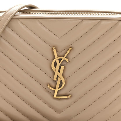 Saint Laurent Calfskin Matelasse Monogram Lou Camera Bag Dark Beige 8 of 13