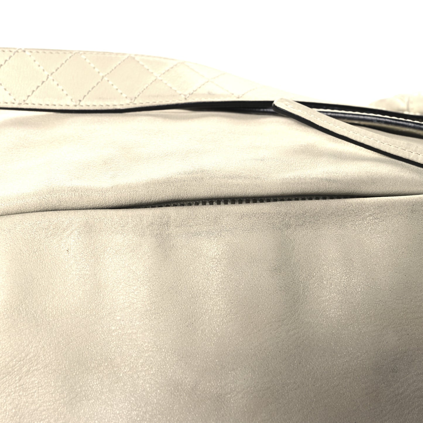 Lambskin Large Edgy Hobo White