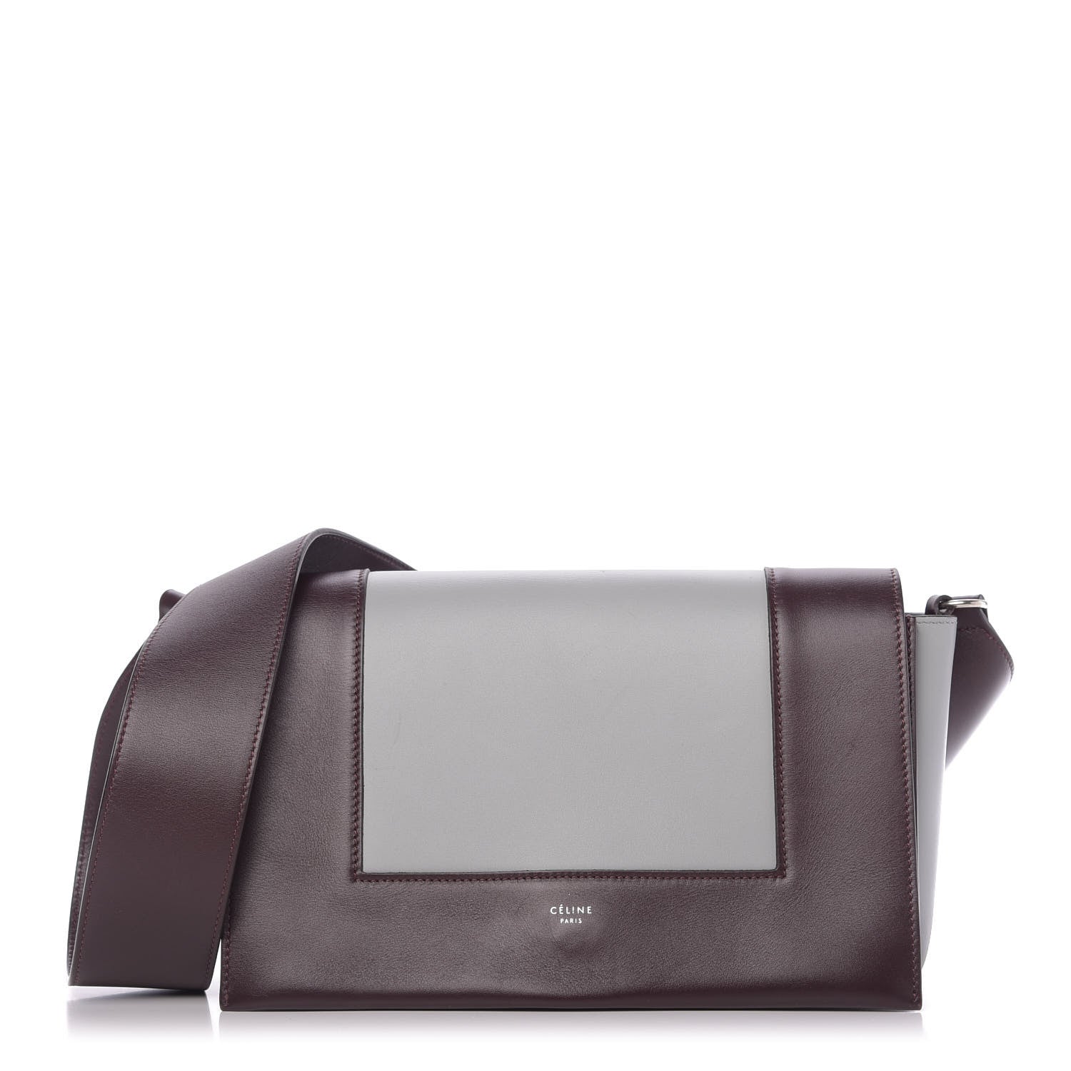 Celine Shiny Smooth Calfskin Medium Frame Shoulder Bag Burgundy Pearl Blue 1 of 9