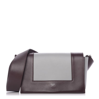 Celine Shiny Smooth Calfskin Medium Frame Shoulder Bag Burgundy Pearl Blue 1 of 9