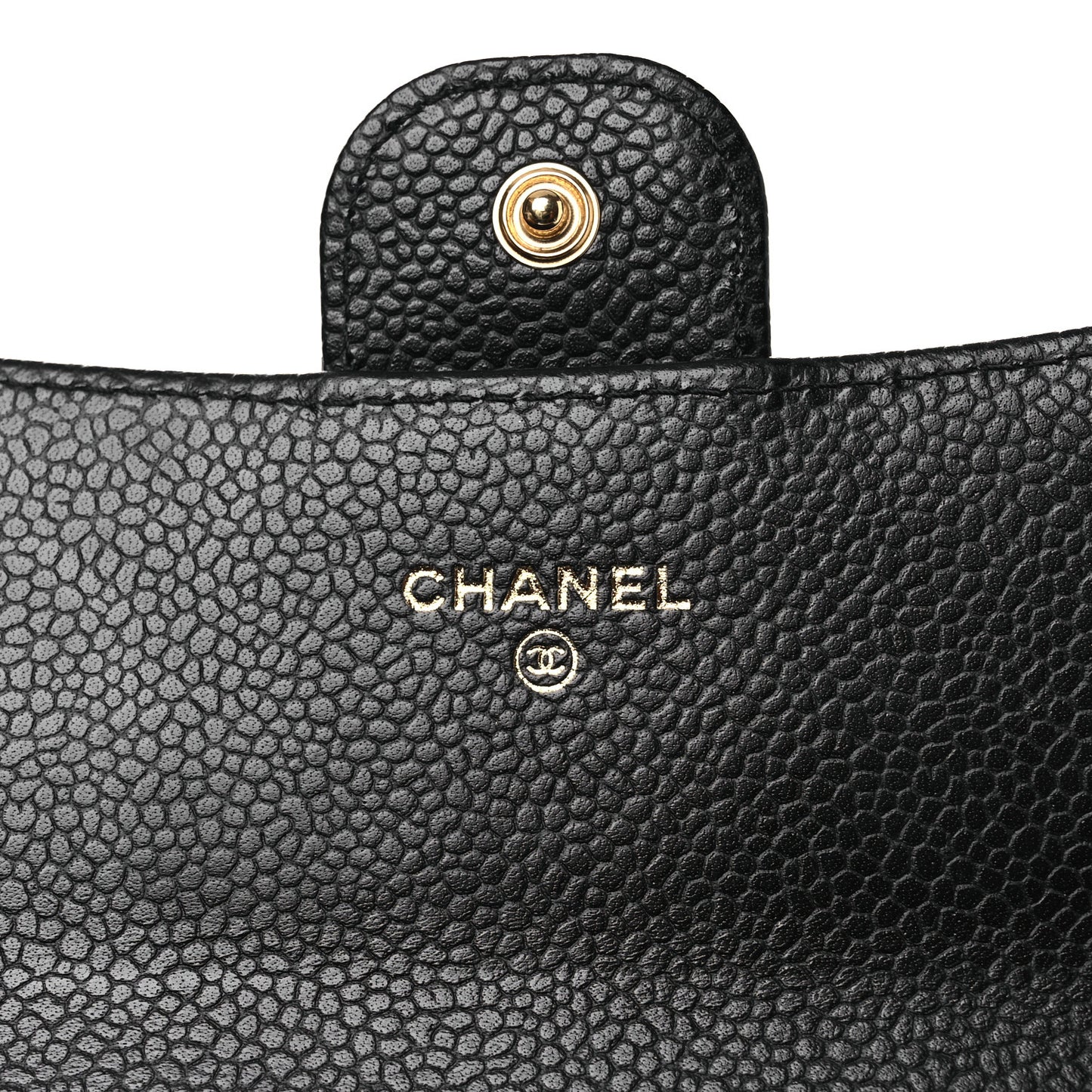 Caviar Quilted Large Gusset Flap Wallet Black
