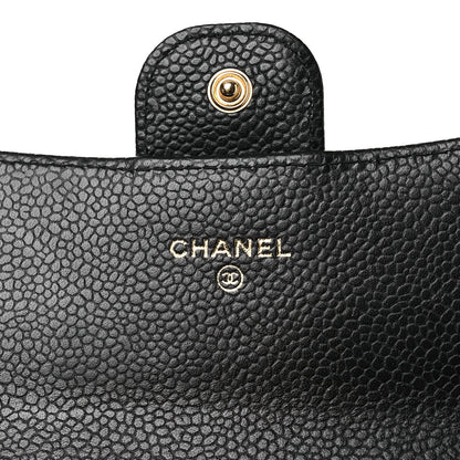 Chanel Caviar Quilted Large Gusset Flap Wallet Black 6 of 9