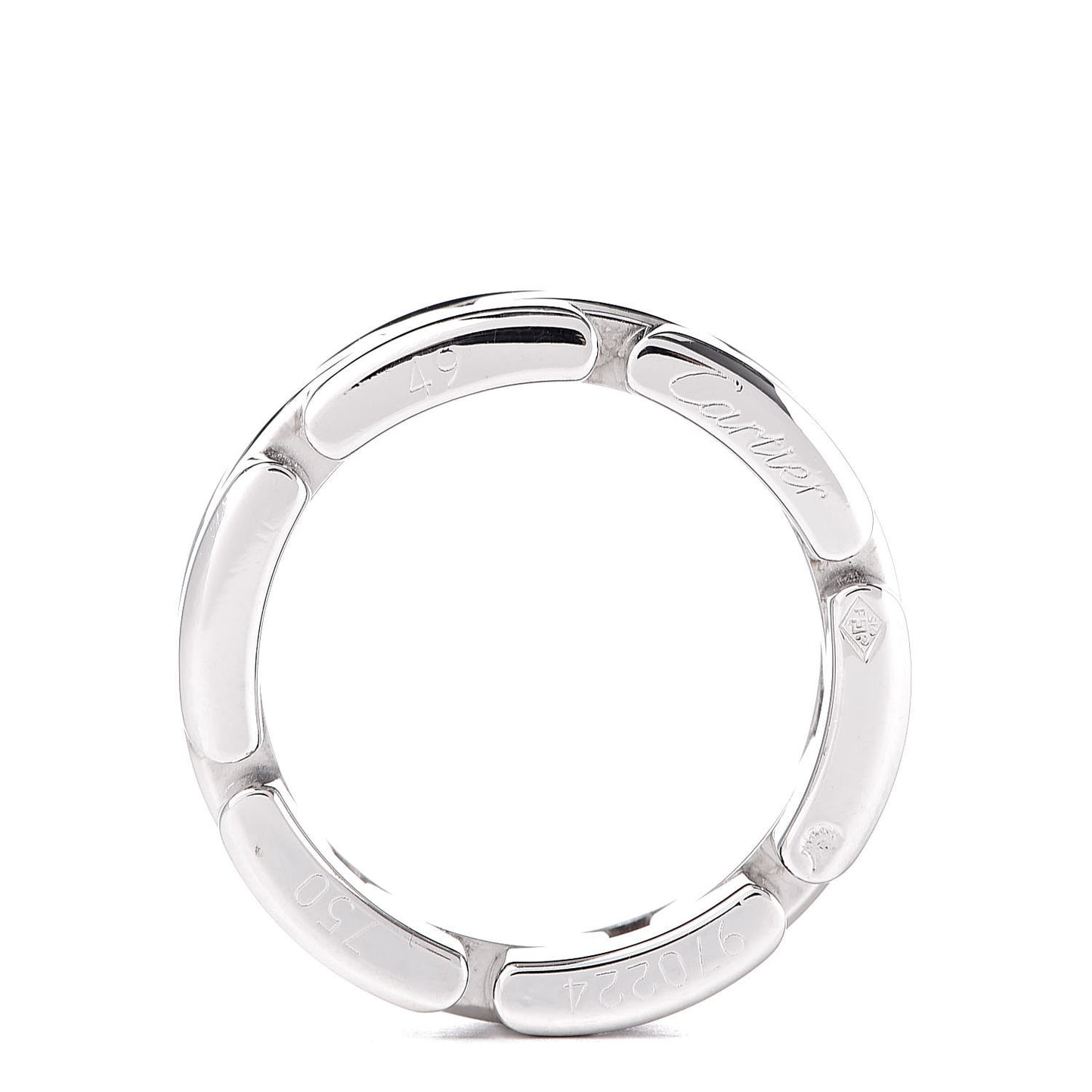 18K White Gold Maillon Panthere 3 Row Ring 49 4.75