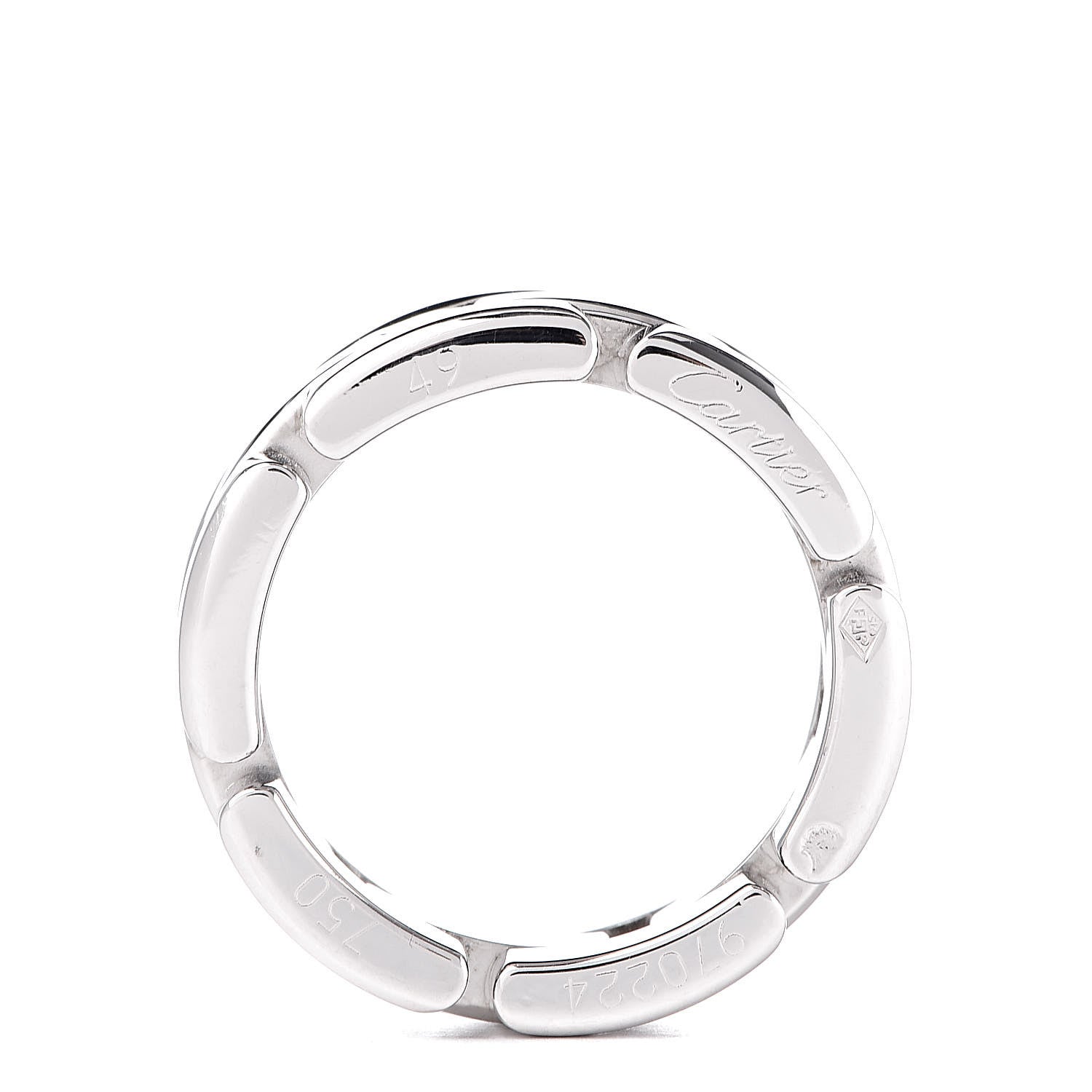 Cartier 18K White Gold Maillon Panthere 3 Row Ring 49 4.75 4 of 4