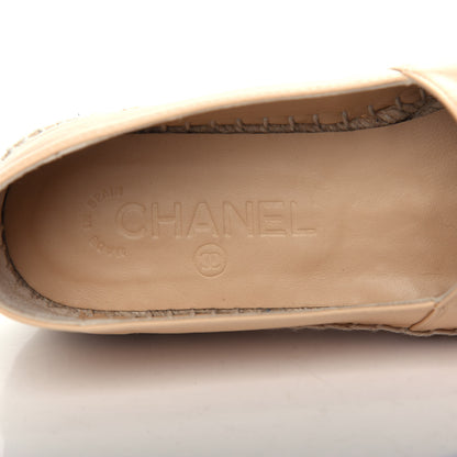 Chanel Lambskin CC Espadrilles 38 Beige Black 8 of 11