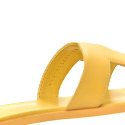 Hermes Calfskin Oran Sandals 36.5 Ocre Jaune 8 of 9