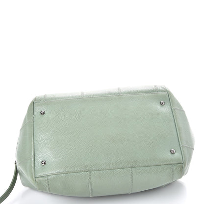 Chanel Caviar Square Stitched Tote Green 9 of 10