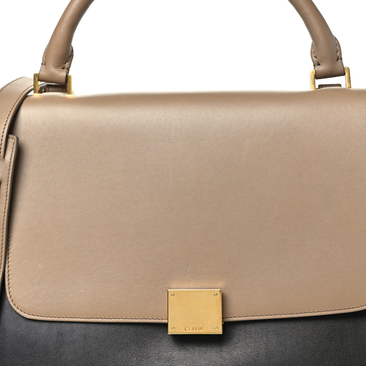 Celine Smooth Calfskin Nubuck Small Tri-Color Trapeze Taupe 6 of 8
