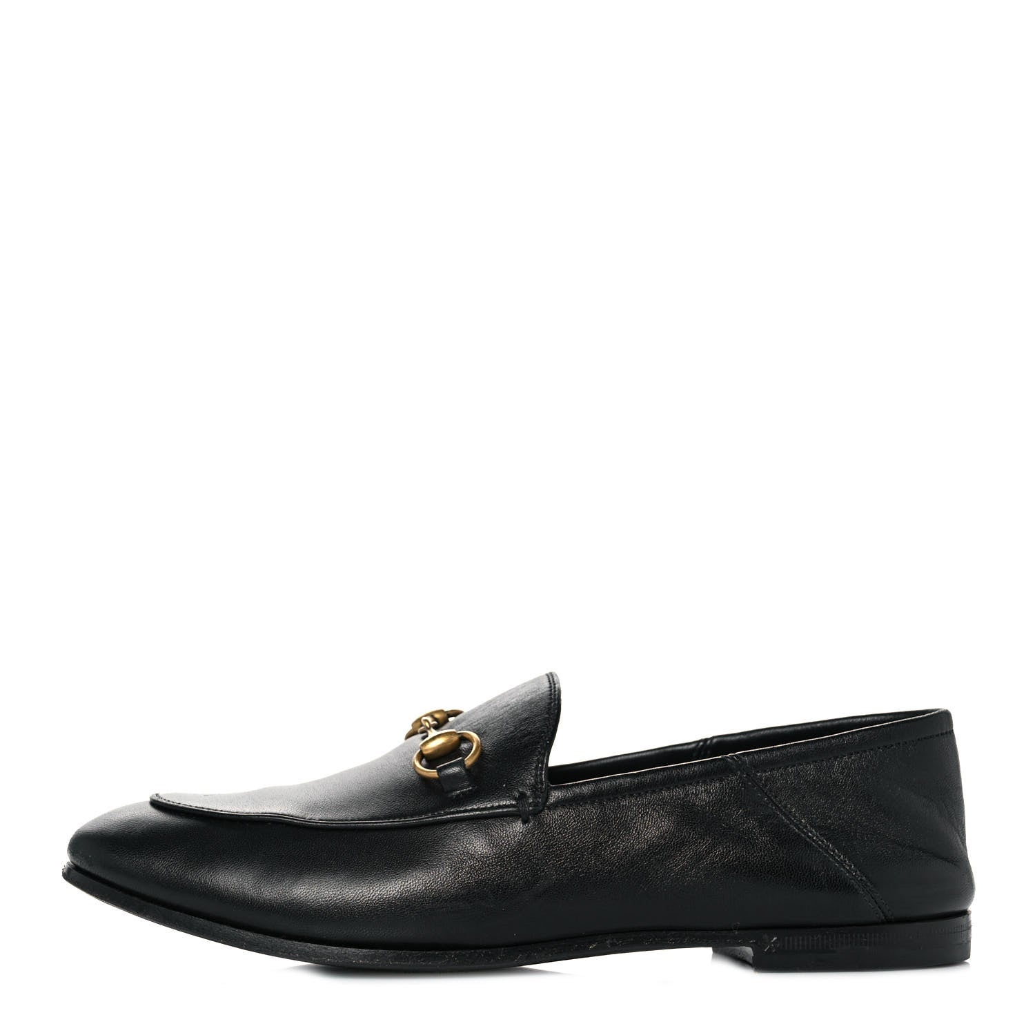 Gucci Lambskin Womens Brixton Horsebit Loafers 36 Black 1 of 9