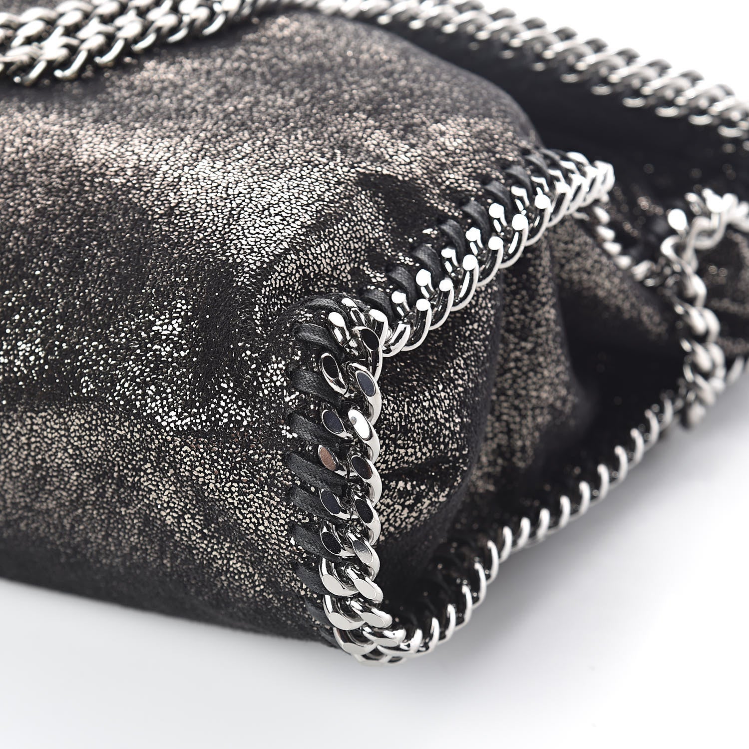 Stella McCartney Chamois Shiny Dotted Falabella Fold Over Tote Ruthenium 8 of 8