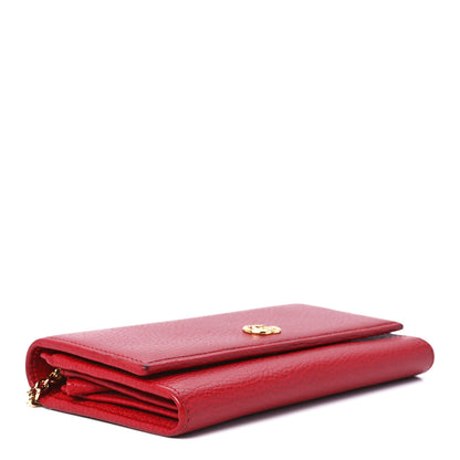 Gucci Dollar Calfskin Petite GG Marmont Wallet Chain Bag Hibiscus Red 4 of 11