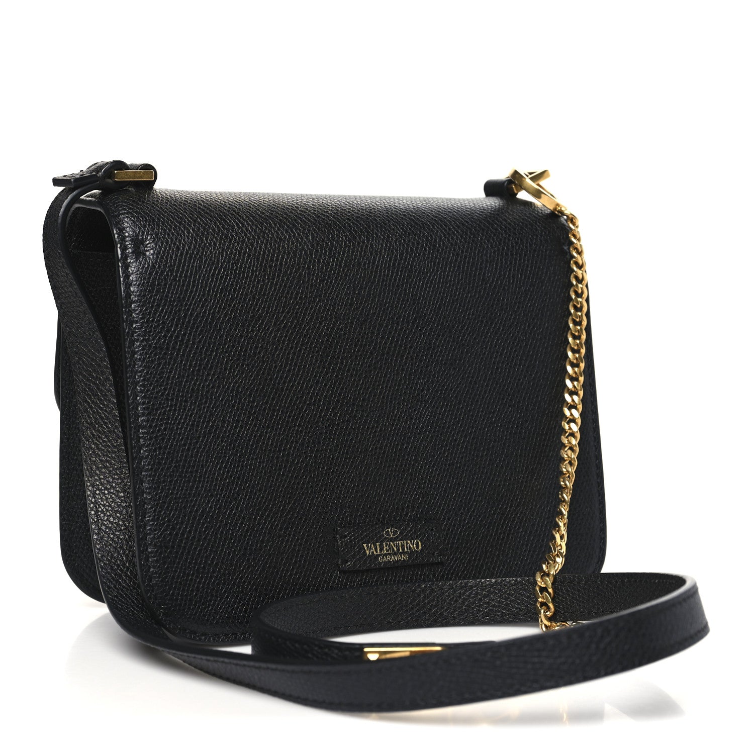 Valentino Garavani Grainy Calfskin Small VSling Shoulder Bag Black 3 of 9