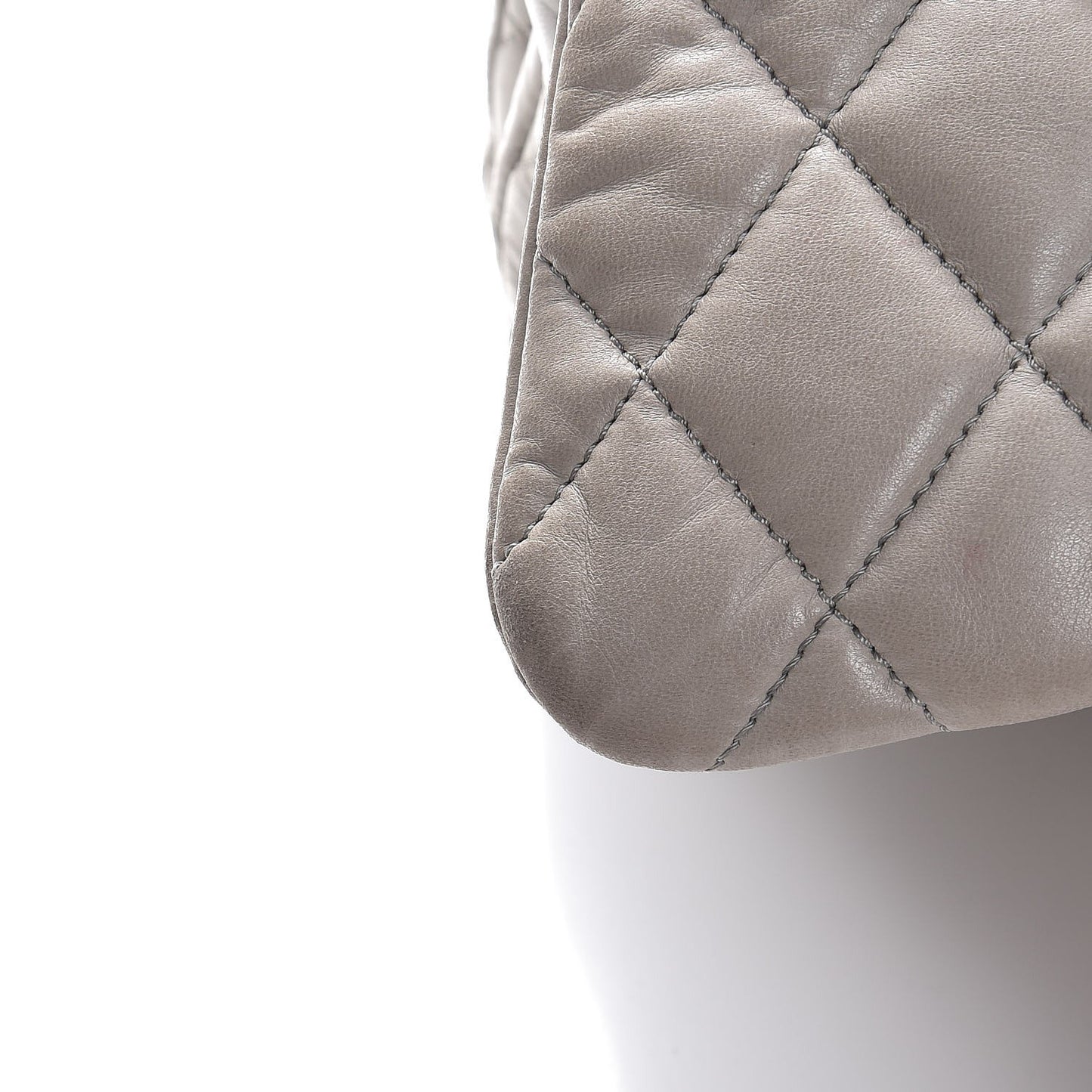 Lambskin Quilted Maxi 3 Flap Bag Grey