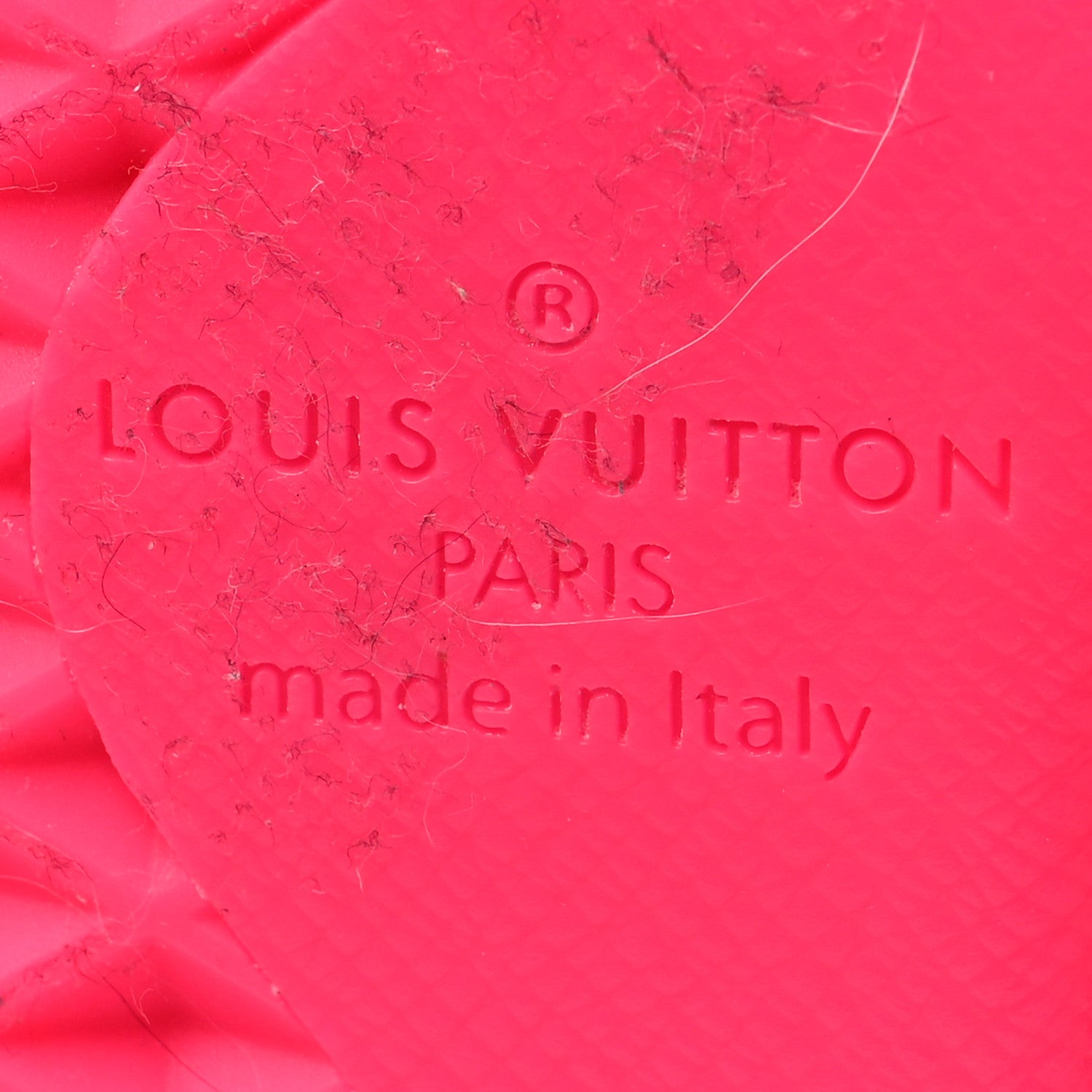 Louis Vuitton Grained Calfskin Embossed Monogram Mens Luxembourg Sneakers 6.5 Fluo Pink 7 of 8