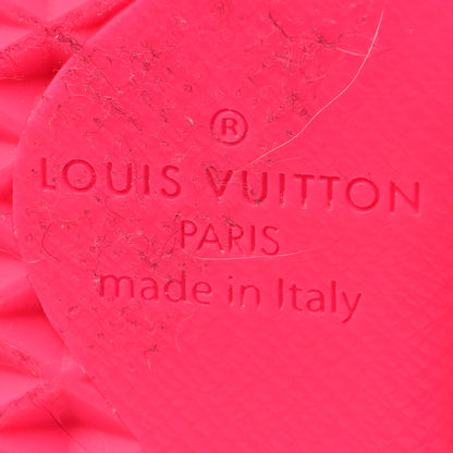Louis Vuitton Grained Calfskin Embossed Monogram Mens Luxembourg Sneakers 6.5 Fluo Pink 7 of 8