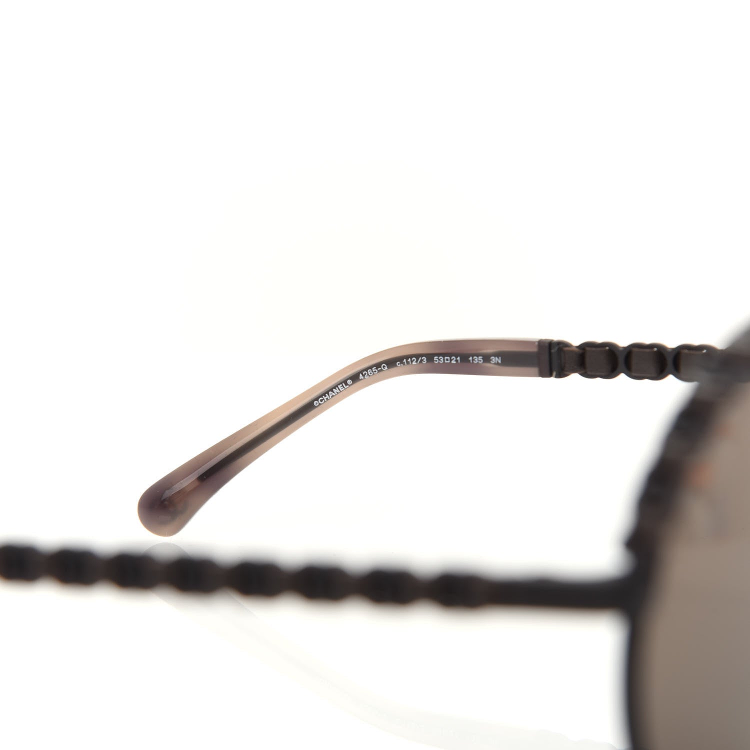 Chanel Metal Calfskin Round Chain Sunglasses 4265-Q Brown 5 of 8