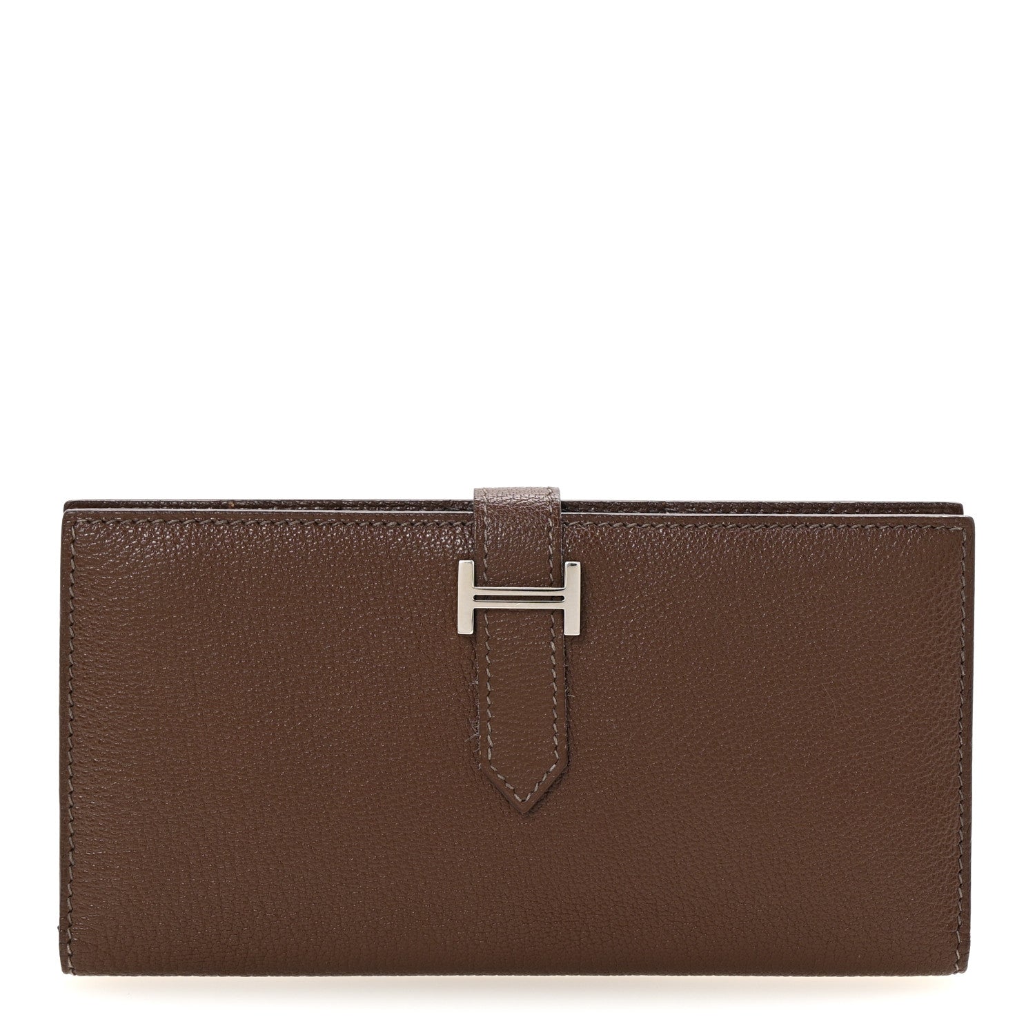 Hermes Chevre Mysore Bearn Gusset Wallet Havane 1 of 6