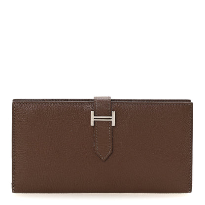 Hermes Chevre Mysore Bearn Gusset Wallet Havane 1 of 6