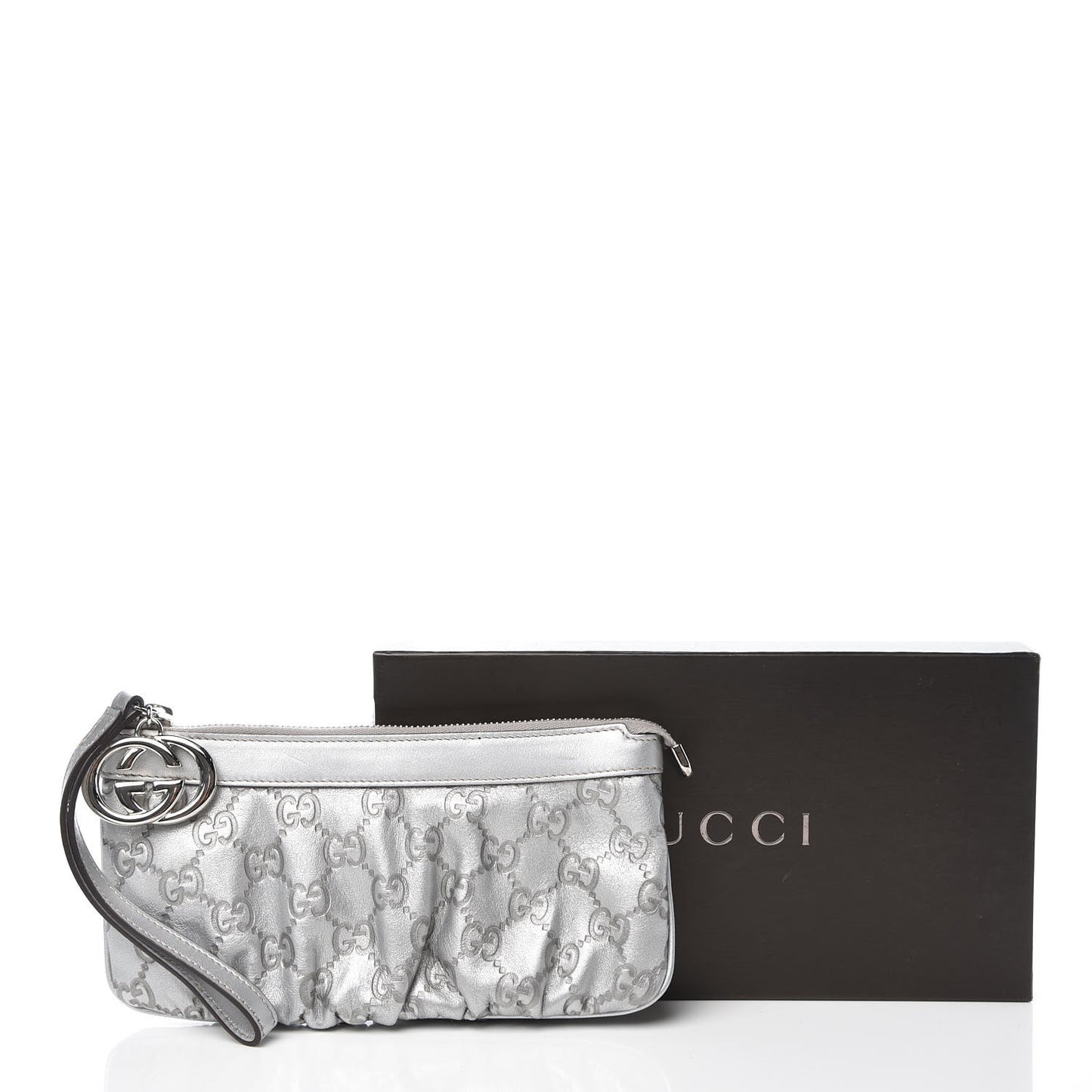 Guccissima New Britt Wristlet Silver