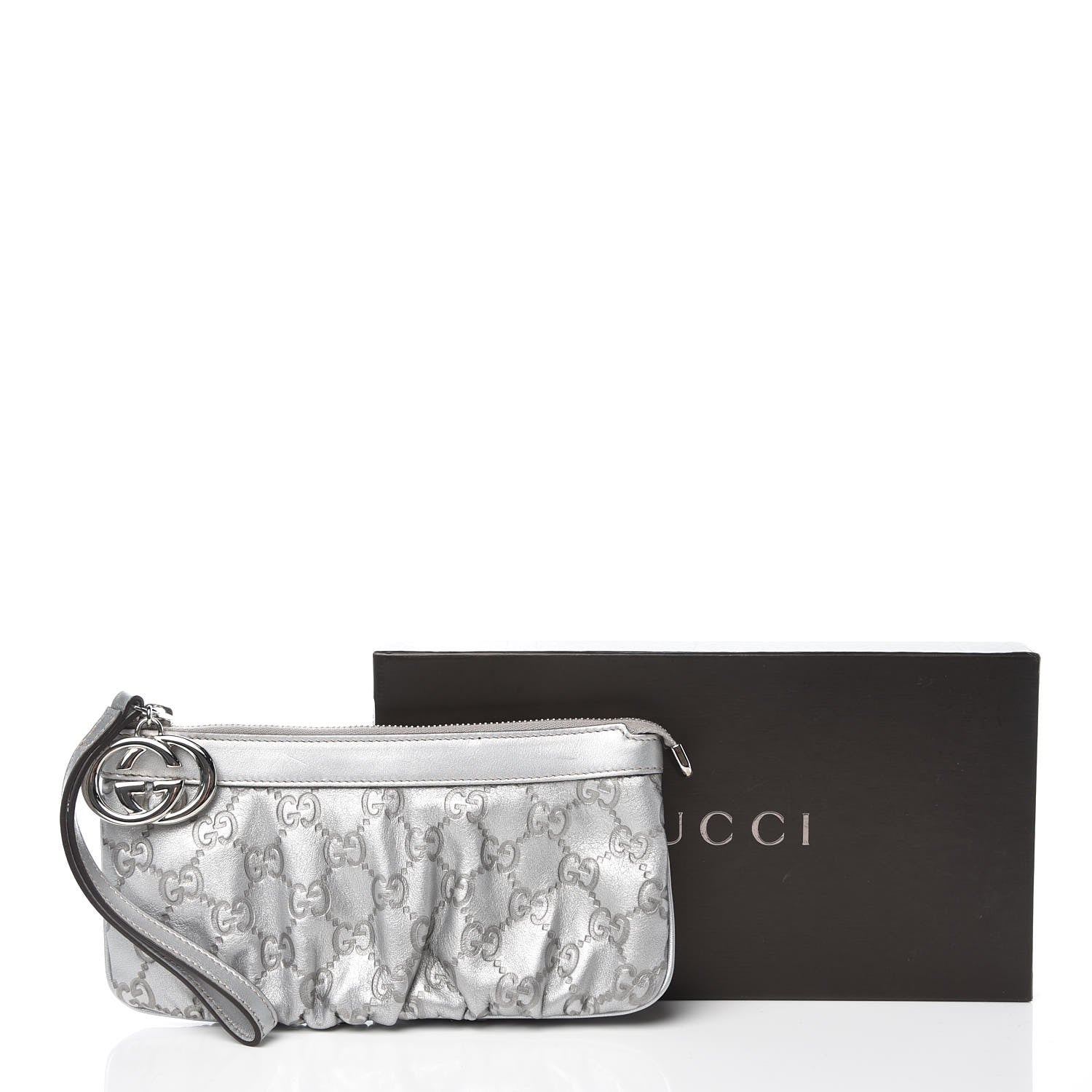 Gucci Guccissima New Britt Wristlet Silver 8 of 8