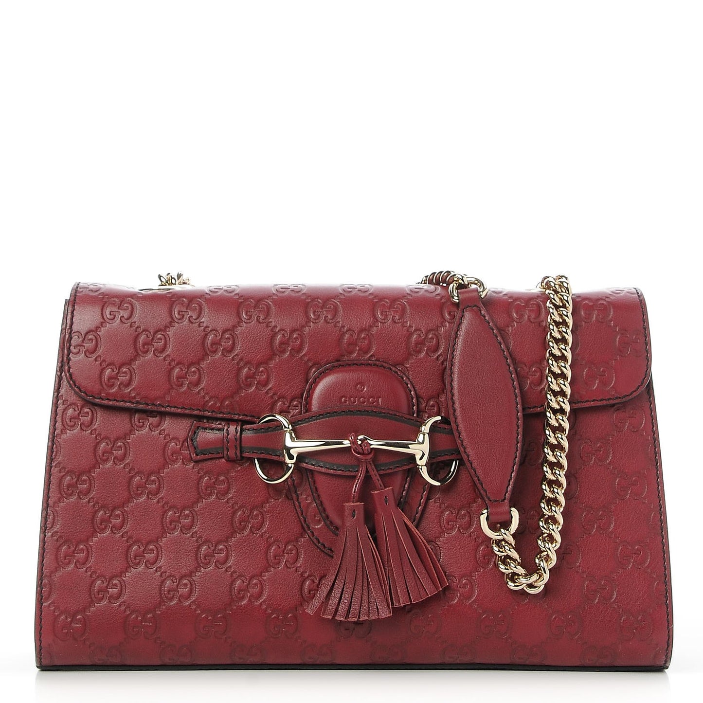 Soft Guccissima Medium Emily Chain Shoulder Bag Classic Ruby