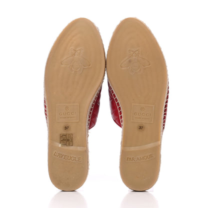 Gucci Nappa Matelasse GG Marmont Espadrille Slippers 37 Hibiscus Red 5 of 15