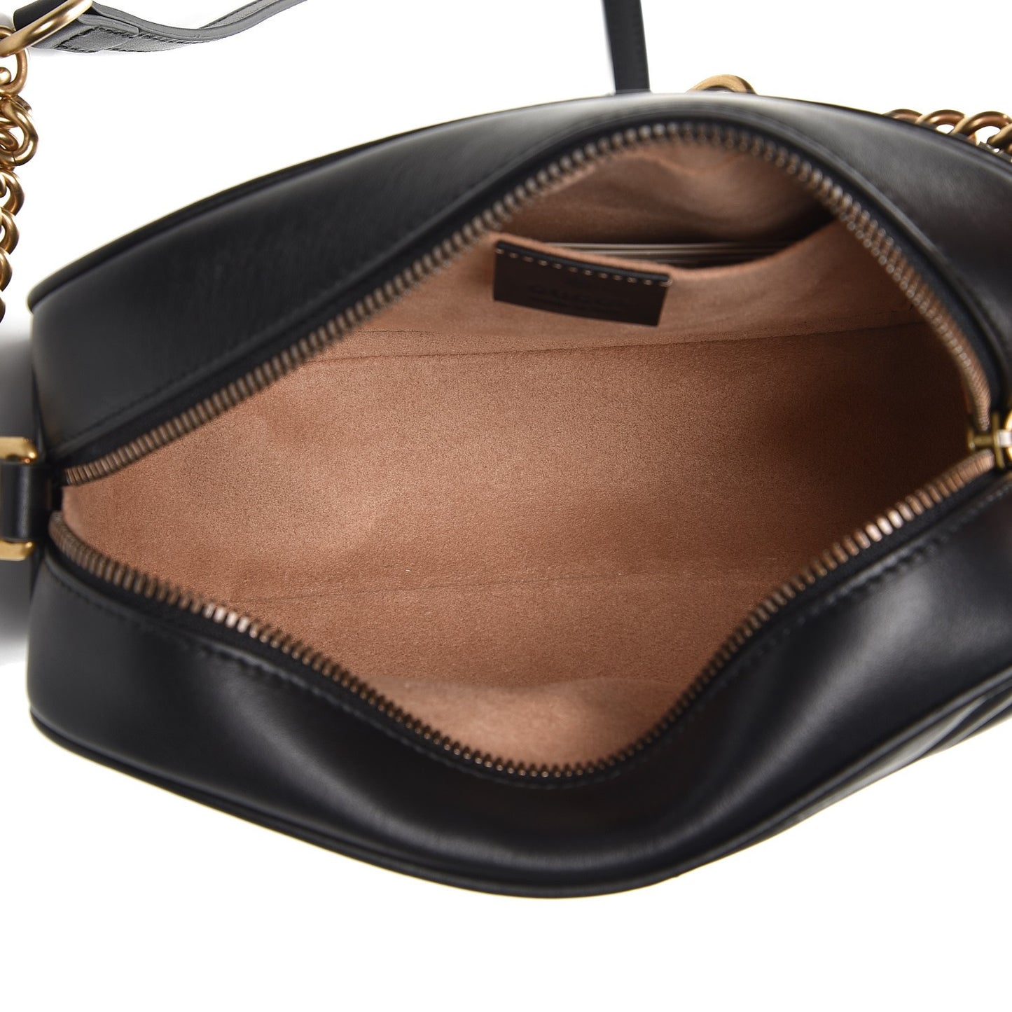 Calfskin Matelasse Small GG Marmont Chain Shoulder Bag Black