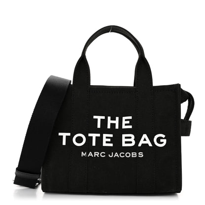 Marc Jacobs Cotton Canvas Small The Traveler Tote Bag Black 1 of 8