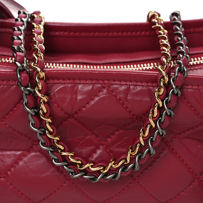 Chanel Aged Calfskin Quilted Small Gabrielle Hobo Red 8 of 11