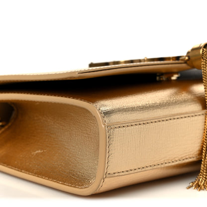 Saint Laurent Metallic Calfskin Small Classic Monogram Kate Tassel Satchel Gold 10 of 11