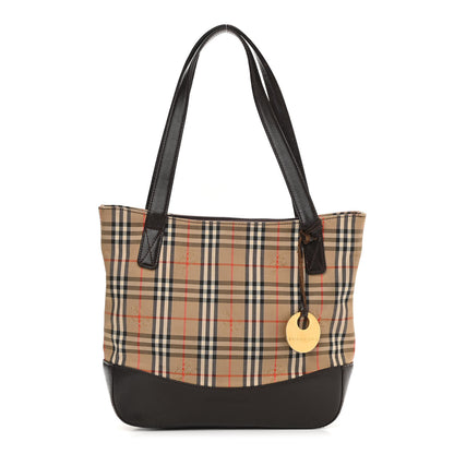 Burberry Haymarket Check Small Tote Dark Brown 1 of 14