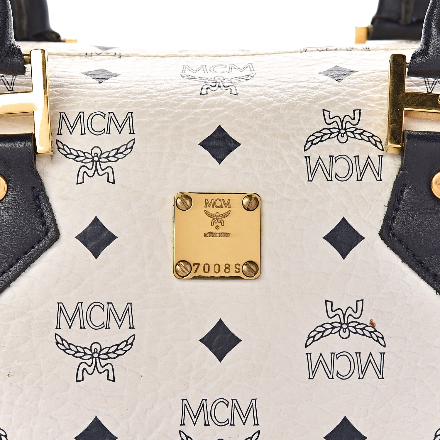 MCM Visetos Boston Satchel White 7 of 12